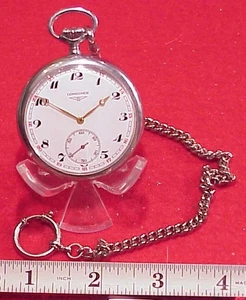 SMALTO LONGINES VINTAGE 50MM INOX CAL. Orologio da tasca 37,93 ART DECO RETRÒ - Foto 1 di 11