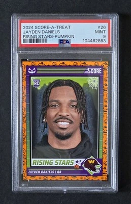 2024 Score-A-Treat Rising Stars Jayden Daniels Pumpkins PSA 9 - Commanders - Imagem 1 de 2