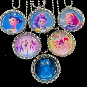 Party Favors / Demon Hunters / 6 Bottle Cap necklaces / Girls / Birthday / Gift - Picture 1 of 1