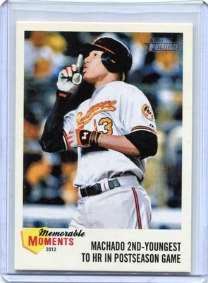 Manny Machado 2013 Topps Heritage momentos memorables novato Foto 1 de 2