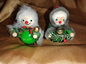 2 Vtg Steinbach SANTA BELL Father & Mother Christmas Ornaments Holiday Decor - Picture 1 of 4