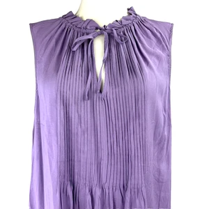 Torrid Womens 1X Top Lavender Challis Pintuck Tank Sleeveless Office Peasant - Picture 1 of 8