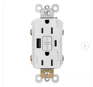 Legrand Pass & Seymour Radiant 15 Amp GFCI Wall Power Outlet with 2.0 Amp USB - Picture 1 of 11