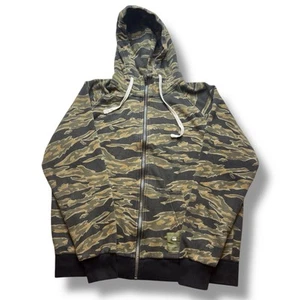 G Star Raw Full Zip Hoodie Sweater Mens XL Green Camo Thick Long Sleeve Active - Picture 1 of 4