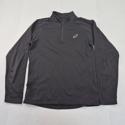 Camiseta de running ASICS pequeña negra para hombre 1/4 cremallera ropa depor... - Imagen 1 de 4