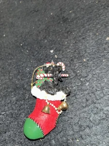 Vintage 2000 Ornament By Roman Scottish Terrier In A Christmas Stocking - Picture 1 of 6