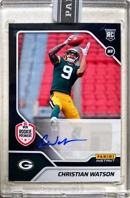 2022 Panini Instant Christian Watson Black 1/1 RC Auto Packers 1st Rookie Card! - Image 1 of 4