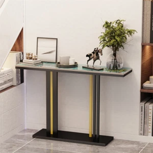 Narrow Marble Console Table Modern Sofa Table Entryway Table Small Computer Desk - Picture 1 of 12