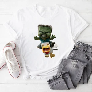 Game Movie Chicken Jockey Baby Zombie Attack Funny Game Character T-Shirt - Picture 1 of 5