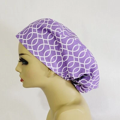 Women Scrub Hat, Purple,  Surgical Cap, Nurses Hat, Medical, Adjustable USA Made - Image 1 of 4
