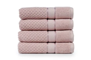 Ample Decor Set of 4 Bath Towel 100% Cotton - Highly Absorbent, Popcorn Textured - Picture 1 of 42