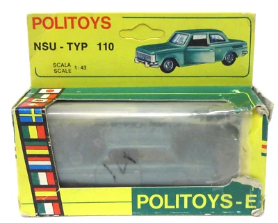 Politoys-Export 543 NSU TYP 110 blue 1:43 diecast w/poor box ITALY tr1 - Image 1 of 4