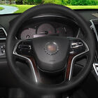 Hand Sewingblack Leather Steering Wheel Stitch On Wrap Cover For Cadilac Srx