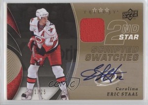 2008 Upper Deck Trilogy Scripted 2nd Star Swatches /25 Eric Staal #2ND-ES Auto