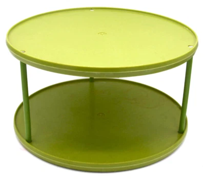 Vintage Sterilite Avocado Green Turn Table Lazy Susan Double Spice Mug Rack Spin - Image 1 of 4