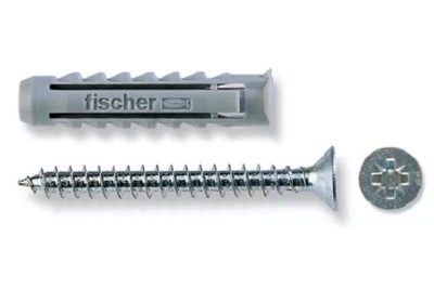 TASSELLO FISCHER PLASTICA NYLON SX PER FISSAGGIO UNIVERSALE MURO MATTONI CEMENTO - Immagine 1 di 3