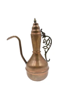 Vintage Copper Metal Ritual Teapot Small Decorative  7 1/4" Tall - Tiny Dent - Picture 1 of 9