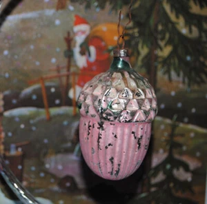 alter Christbaumschmuck aus Glas, Formteil Eichel, Gelatinefarbe - Picture 1 of 2