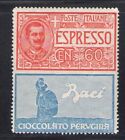 1925 Italia - Regno, Pubblicitario n. 21, 60 cent rosso e azzurro Columbia Baci 
