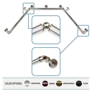 Caña cortina para ventana de 1 pulgada 23""-41", 41""-78"" - 4 colores - Imagen 1 de 15