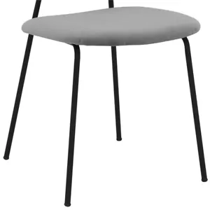 Armen Living Lucy Modern Velvet & Metal Dining Chair in Gray (Set of 2) - Picture 1 of 9