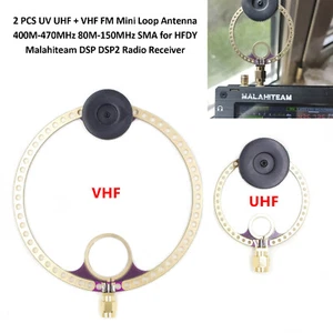 2PCS Donut VHF UHF FM Mini Loop Antenna 400M-470MHz 80M-150MHz SMA Loop Antenna - Zdjęcie 1 z 12