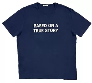 Hiro Clark T-Shirt Mens Size Large Navy Based On A True Story Short Sleeve - Picture 1 of 10