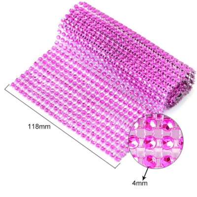 24 Rows Rhinestones Mesh Trimming Shiny Ribbon DIY Crafts Decor 10 Yards Durable - Image 1 of 4