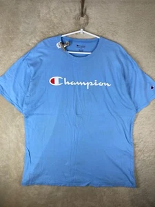 Champion Casual T-Shirts Top Size XL Mens Blue Logo Short Sleeve - Picture 1 of 13