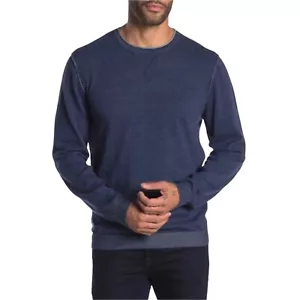 Report Collection Mens Size L Navy Blue Expose Seam Crew Neck Sweater NWT - Picture 1 of 4