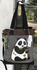 CHALA Panda Bear Large Tote Shoulder Purse Bag Detachable Crossbody Strap NWT - Picture 1 of 16