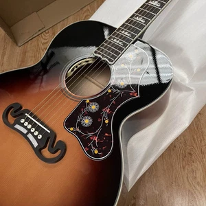 Acoustic Electric Guitar Solid Spruce Top Maple S/B Bone Nut/Saddle Sunburst - Picture 1 of 6