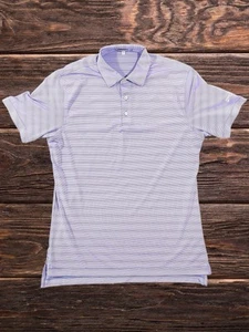 Peter Millar Summer Comfort Cove Club Golf Polo Purple Stripe Mens M Performance - Picture 1 of 8