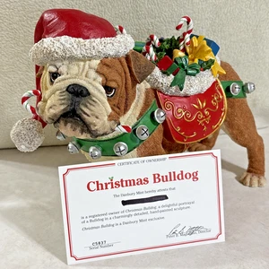 Figura Bulldog de Navidad Danbury Como Nueva con Certificado y Caja Original, 11.5x8.5" - Imagen 1 de 14