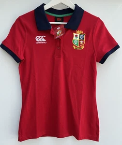 British Lions Rugby Polo Shirt Canterbury Red Short Sleeve Womens 10 Small S - Picture 1 of 10