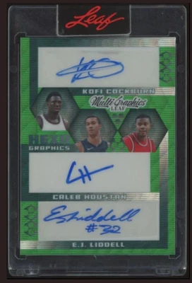 Max Christie 2022-23 Leaf MultiGraphics Hexagraphics Green Wave Rookie Auto /7 - Image 1 of 3