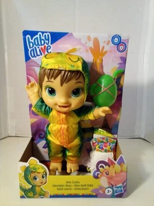 Baby Alive Dino Cuties Stegosauro Bambola Bevande Biberon Pannolino 2020 - Foto 1 di 13