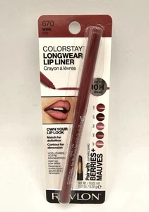 Revlon Colorstay Lip Liner Makeup Rich Colors 670 Wine, 0.01 oz - Picture 1 of 2