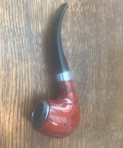 Neue Tabakpfeife Kunststoff rote Holzmaserung. Bx96 - Bild 1 von 6