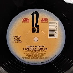 VTG Tiger Moon ~ Something Tells Me 12" Single Vinyl 1987 Atlantic #0-86670 - Imagen 1 de 6