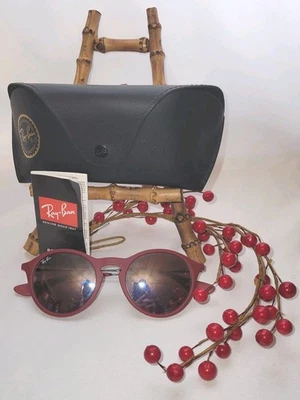 Gafas de sol Ray Ban 4243 6264 redondas Phantos marco mate burdeos lentes espejadas  Foto 1 de 4