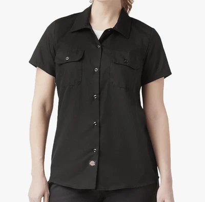 Camisa de trabajo Dickies para mujer manga corta tejida sarga bolsillo negra talla XS NUEVA CON ETIQUETAS Foto 1 de 4