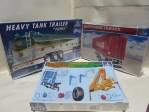 Italeri 1/24 trailer set, rimorchio cisterna, container e gru con accessori - Foto 1 di 4