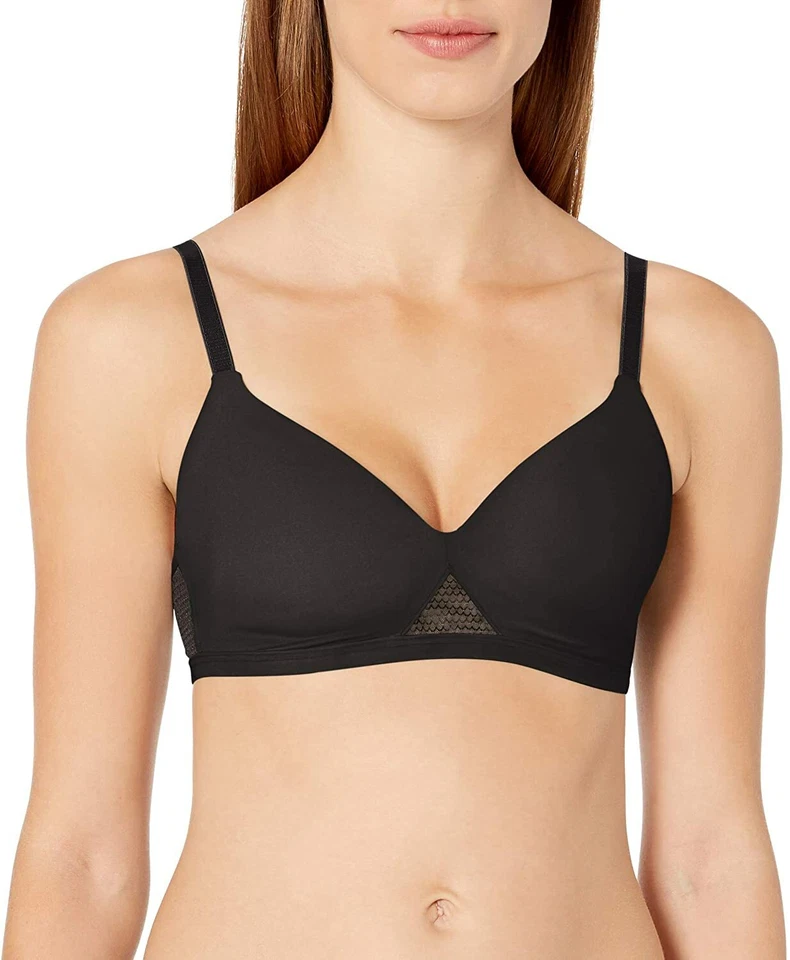 Hanes ComfortFlex Fit Women's Oh So Light Wireless Bra w/Comfort Foam Black M