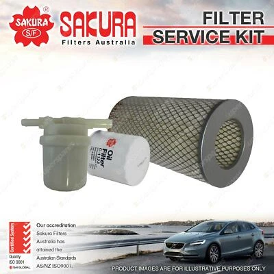 Sakura Oil Air Fuel Filter Service Kit for Toyota Hiace RZH103 RZH113 125 93-98 - image 1 of 2
