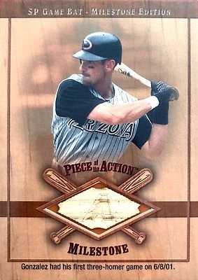 Luis Gonzalez 2001 Upper Deck SP Milestone Juego Bate Arizona Diamondbacks Foto 1 de 2
