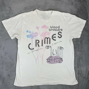 T-shirt bianca The Blood Brothers Band Crimes Album taglia intera S-5XL - Foto 1 di 3