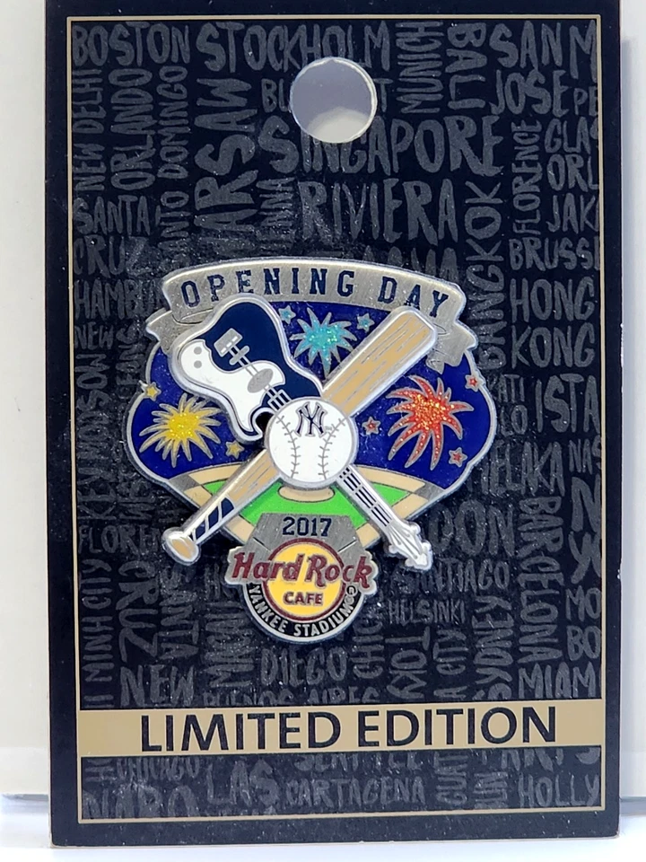 Hard Rock Cafe NY Yankee Stadium 2017 Opening Day Pin LE-300 MLB Baseball 3D Pin - Image 1 of 3