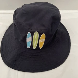 Gymboree Surfboards Bucket Hat Navy Blue Size 5-7 With Strap - Picture 1 of 5