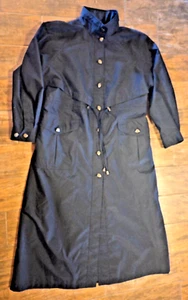 TravelSmith Raincoat Duster Coat, Black, Full Length, size LP - Picture 1 of 7